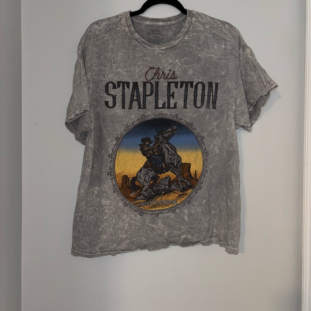 Chris Stapleton White Horse Musician Gray Graphic Tee